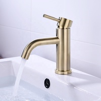 Robinet de lavabo thermostatique moderne en acier inoxydable 304 brossé avec finition céramique, mitigeur monocommande certifié Watermark
