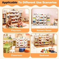 Organisateur de rangement pour jouets extra large, bibliothèque en bois avec 6 étagères, 12 bacs de rangement, anti-bascule pour salle de jeux, chambre d'enfant