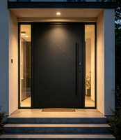 Portes d'entrée pivotantes, portes extérieures de sécurité modernes, portes à ouverture battante, portes extérieures en alliage d'aluminium pour maisons