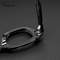 Boyarn Polygonal River Petit Fabricant de lunettes rondes Acétate Haute Cadres Carré Rectangle Unisexe Noir Monture de lunettes