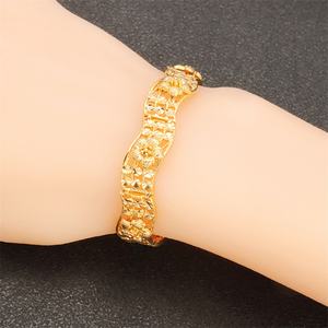 JXX Hot Selling Women's Trendy 24K Gold Plated Brass Hand <b>Bracelets</b> Fashionable Charm Jewelry for <b>Men</b> - Product Image 2