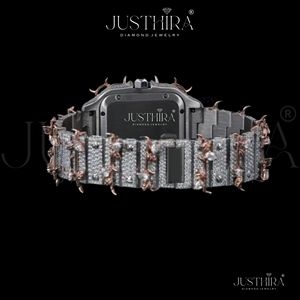 Unique Design Durable Moissanite Diamond Quartz <b>Watch</b> <b>Men</b> Waterproof Stainless Steel Casual Wristwatch Available At Best Price - Product Image 2