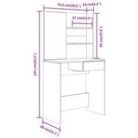 Nouvelle Arrivée Meilleur Prix Coiffeuse Moderne en Bois Composite Gris avec Miroir Éclairé, 3 Compartiments de Rangement et Design à Panneaux