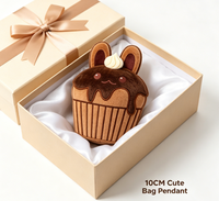 Llavero de Peluche Personalizado OEM ODM de Conejo de Chocolate de 10cm, Suave y Adorable, para Fiestas, Unisex
