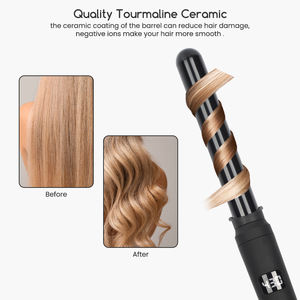 <span class=keywords><strong>Ondas</strong></span> de barril intercambiables automáticas, estilizador de pelo, rizador de pelo automático de cerámica mágica, juego de pinzas, varita de hierro rizado de temperatura LCD - Product Image 4