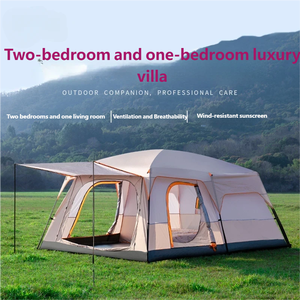 Tente de camping familiale spacieuse pour 3, 4, 5, 8 ou 10 personnes, deux chambres, un salon, tente d'extérieur - Product Image 1