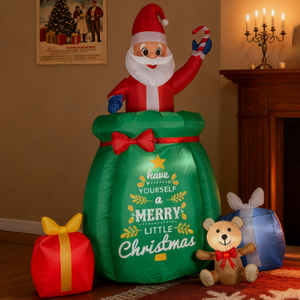 Decoración Navideña <span class=keywords><strong>Inflable</strong></span>, Santa Claus de 6-8 Pies, Tela Oxford Impermeable para Fiestas Comerciales al Aire Libre - Product Image 5