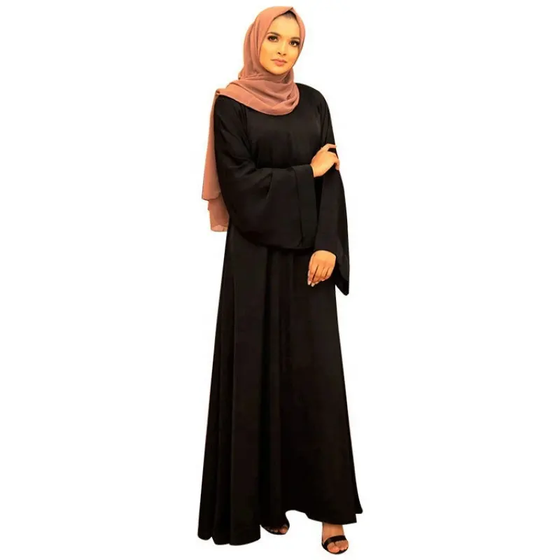 2023 moderne moyen-orient Abaya dubaï turquie couleur unie longue Simple modeste caftan robe islamique traditionnelle femmes vêtements musulmans