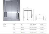 GALAXY Porte-vêtements de placard réglable, élévateur à tirer, en alliage d'aluminium et plastique, fermeture douce hydraulique, supports 600-1150 mm, montage mural
