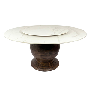 Muebles de comedor Mesas de comedor redondas de mármol de gran tamaño giratorio de gama alta con <span class=keywords><strong>Lazy</strong></span> <span class=keywords><strong>Susan</strong></span> - Product Image 3