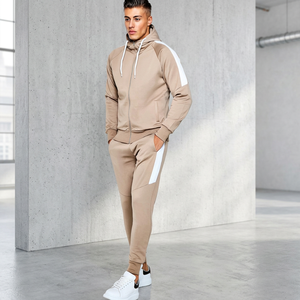 Survêtement de sport décontracté pour homme, personnalisé en gros, de haute qualité, sans couture, séchage rapide, en tissu molletonné 100 % coton - Product Image 3