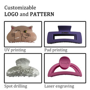 Pince à cheveux marguerite en plastique pince à cheveux requin 7cm givré évider pinces simples pinces pour fille pinces à cheveux pour femmes - Product Image 6