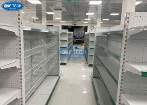 Iron Customization Perforated back supermarket shelving/ gondola shelving Gondola Supermarket Rack Fixed Back Rectangular - Product Image 2