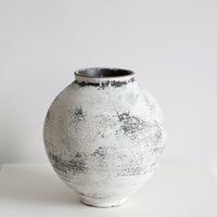 Pot en grès vintage Wabi-sabi ARM LVG, vase de table rustique texturé en porcelaine, décoration artistique artisanale antique pour la maison
