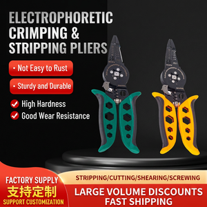 Electrician <b>Wire</b> Stripper <b>Crimping</b> Pliers 1/2 In Jaw Chrome Vanadium Steel Industrial Grade <b>Tool</b> For Cable Stripping And - Product Image 2