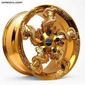Rines Greenloop de Lujo Personalizados en Forma de Dragón Dorado, Aleación de Aluminio Forjado, de 15 a 22 Pulgadas, Acabado Dorado Brillante para Autos de Alta Gama - Product Image 1