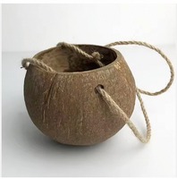 Pot suspendu rond en coquille de noix de coco, écologique, fait main, avec une capacité de 700 ml, pour la maison et le jardin