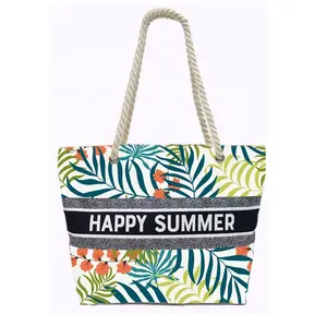 Die New York Summer Beach Bag Großhandel Freizeit-Einkaufstasche für Frauen verwendet eine digital bedruckte Strand tasche für Eimer