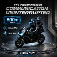 Casque de moto K20-2X avec interphone pour 2 motards, partage de musique, audio multi-tâches, écouteurs sans fil 6.0 pour la conduite