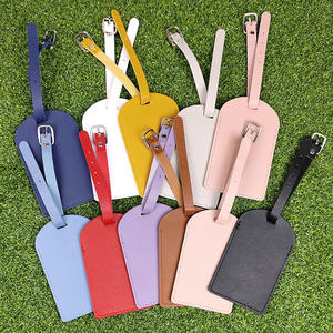 Étiquette à bagages en cuir PU de luxe, porte-cartes de visite, porte-passeport, personnalisable, léger, 13x9cm, horizontal/vertical, rabattable - Product Image 6