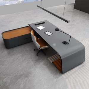 2024 Commercial Office Furniture Luxury Modern Convertible High Density Board <b>Work</b> Office <b>Table</b> CEO Executive Manager Desk - Product Image 4