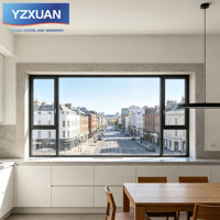 Ventana Abatible Moderna de Aluminio con Rotura de Puente Térmico, Aislamiento Acústico, Resistencia al Viento, Doble Vidrio Templado para Baño