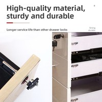 Serrure de meuble en acier pour armoire de classement, mécanisme de triple verrouillage latéral, conception à trois liens pour armoires et tiroirs, style moderne et minimaliste