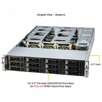 Serveur de stockage Supermicro SYS-521C-NR 2U Xeon 12 baies 3,5 pouces SAS SATA NVMe PCIe 5.0 pour centre de données