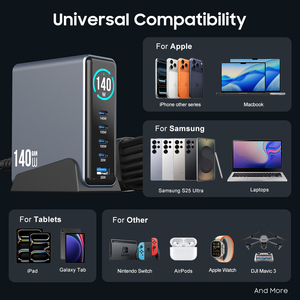 <span class=keywords><strong>Chargeur</strong></span> de bureau 140W USB-C à charge rapide <span class=keywords><strong>avec</strong></span> affichage PD3.1 PD Adaptateur de <span class=keywords><strong>chargeur</strong></span> de téléphone portable universel Gan 140W <span class=keywords><strong>Chargeur</strong></span> rapide Type C - Product Image 5