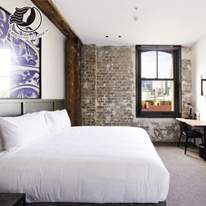 Комплект постельного белья из натурального хлопка, белое атласное белье большого размера, для отеля «Хилтон» - Product Image 1