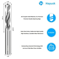 Jeu de forets en carbure de tungstène massif de 1/4 po pour perçage de métaux - tige ronde en acier inoxydable et alliage de fonte, 1 pièce