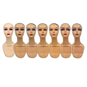 Thực Tế Giá Rẻ Nhựa Nữ Cuộc Sống Kích Thước Make-Upstand Phi Mỹ Mô Hình Mannequin Head Cho Tóc Giả Hiển Thị