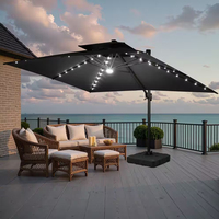 Grand parasol de plage extérieur à double couche, parasol cantilever pour jardin, terrasse et pêche