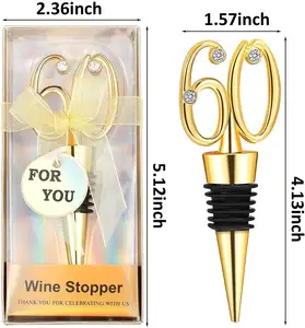 Toptan özel OEM kişiselleştirilmiş metal şarap grappe stoper 50th doğum günü