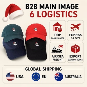 Casquette de baseball en coton à 6 panneaux personnalisée avec broderie Père Noël, réglable, pour les fêtes de Noël, vente en gros, OEM, faible MOQ - Product Image 6