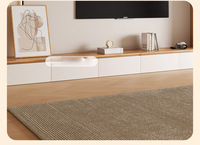 Meuble TV mural de luxe blanc, unité TV LED, armoire en bois, nouveau design, console TV flottante murale