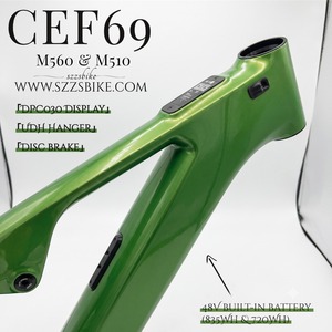 Cadre de vélo électrique <span class=keywords><strong>VTT</strong></span> en <span class=keywords><strong>carbone</strong></span> SZZSBIKE CEF69 personnalisable |   Moteur Bafang M510/M510RS/M560, écran DPC030, support UDH, 29 pouces - Product Image 3