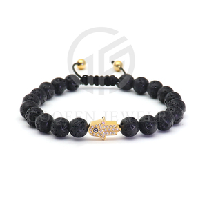 Braccialetto di perline di pietra di <span class=keywords><strong>Hamza</strong></span> di vendita caldo braccialetto di perline personalizzato da uomo in pietra preziosa naturale - Product Image 2