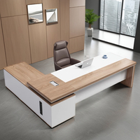 Bureau de patron en forme de L moderne de luxe mobilier de bureau de direction de PDG bureau de gestionnaire d'ordinateur de luxe
