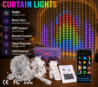 Rideaux lumineux intelligents RGB étanches, contrôle par application, éclairage LED modifiable, décoration de chambre, fenêtre, fête, Halloween, Luces Navideas