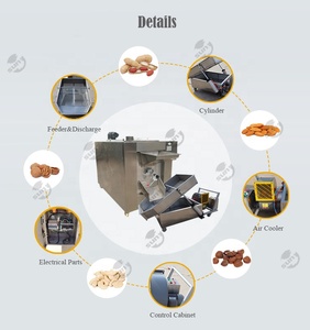 Roasted Sesame Seeds Almond Hazelnut <strong>Macadamia</strong> Peanut Cashew Nut Drying Cooler Cart Nut <strong>Roasting</strong> and Cooling Machine - Product Image 3
