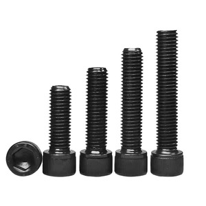 High Strength Full Thread Cup Head Hex Screws Metric Grade 12.9 Carbon Steel Black Oxidation Standard Use - Product Image 1