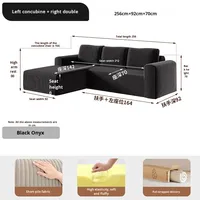 Meubles de maison en gros, canapé en tissu monobloc en forme de L, éponge pure, compression sous vide, sans os, avec inclinable, sans assemblage