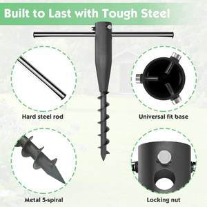 2.5 personalizzato JH-Mech "x 2.5" x 17 "perfetto per Villa ombrelloni da giardino a prova di intemperie Beige elegante metallo porta ombrellone da spiaggia - Product Image 2