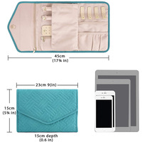 Étui de rangement pour bijoux de voyage, pour boucles d'oreilles, bagues, colliers, organisateur de bijoux portable suspendu