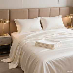 Bán Buôn 100% Tre Bộ Đồ Giường Khách Sạn Đặt Trắng Nữ Hoàng/Vua Kích Thước Tấm Phẳng Được Trang Bị Tấm Đồng Bằng Rắn Phong Cách Làm Mát Cho Nhà Sử Dụng - Product Image 4