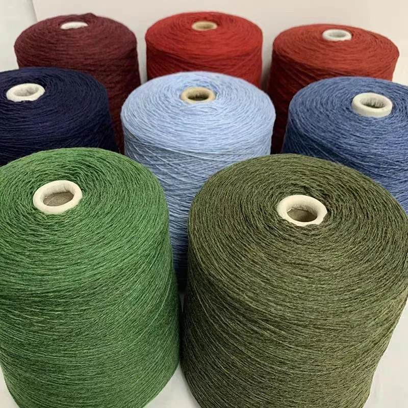 Fil teint 2/32Nm 80% coton 20% fil de laine mélangée fil teint en laine à tricoter