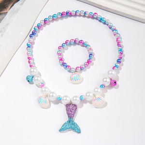 <span class=keywords><strong>Disfraz</strong></span> de Princesa <span class=keywords><strong>Sirena</strong></span> para Niñas, <span class=keywords><strong>Accesorios</strong></span> de <span class=keywords><strong>Disfraz</strong></span> de Halloween, Juego de Collar, Pendientes y Anillo de Poliéster - Product Image 5