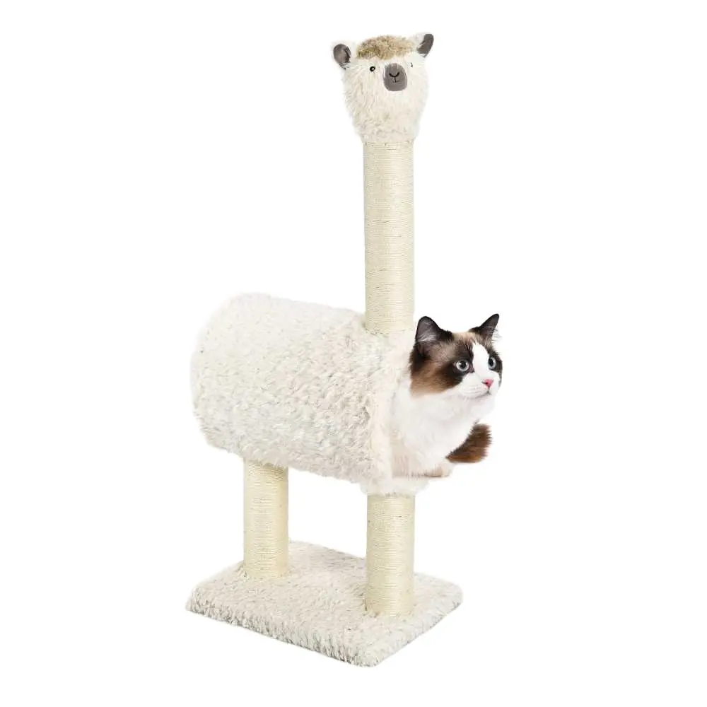 Alpaka Kunst pelz Haustier Kitty Spielzeug Sisal Post Langlebige warme weiche kreative Plüsch Katze Möbel