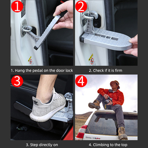 Foldable <b>Car</b> Roof Rack Step <b>Car</b> Door Step Multifunction Universal <b>Hook</b> Foot Aluminium Safety <b>Car</b> Accessories - Product Image 4